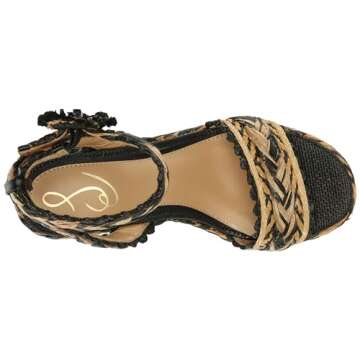 Sam Edelman Iliana Heeled Sandal Black/Natural 10.5 Medium