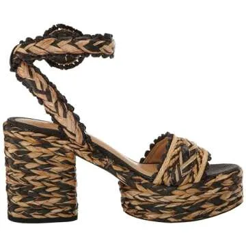 Sam Edelman Iliana Heeled Sandal Black/Natural 10.5 Medium