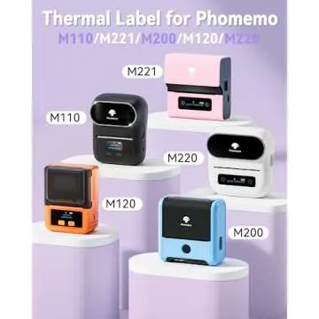 Phomemo Labels- 3 Rolls Thermal Clear Label- M110/M221/M220/M120/M200 Transparent Thermal Paper 1.57"x1.18"(40x30mm)- Sticker Label for Logo/Barcode/Stickers/Address Label