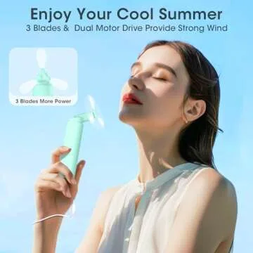 Andwing Handheld Fan Rechargeable, Mini Portable Fan Small Hand Fan, 3000mAh Battery Operated 22Hrs+...