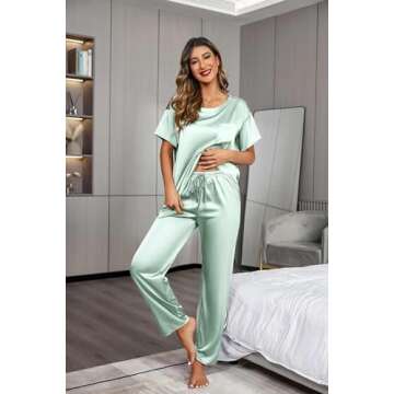 Ekouaer Women's Satin Silky Pajama Set - Stylish Comfort