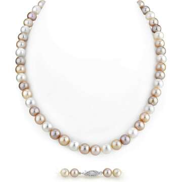 Elegant Multi-Color Freshwater Pearl Necklace - Long Strand for Women