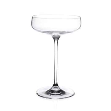 Champagne Saucer - Set of 4 Glasses - Belle Coupe - Cocktail - Glass - Crystal - Glasses - Classic C...