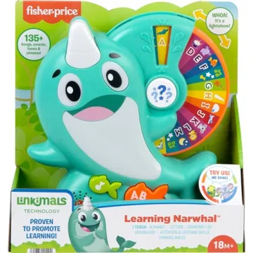 Fisher-Price Linkimals Learning Narwhal - Fun & Educational Toy
