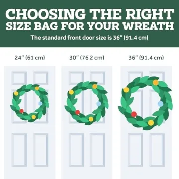 ZOBER Christmas Wreath Storage Container - 30 Inch Wreath Bag for Artificial Wreaths - Dual Zippered Wreath Storage W/Strong, Durable Handles - 2 Pack (Red)