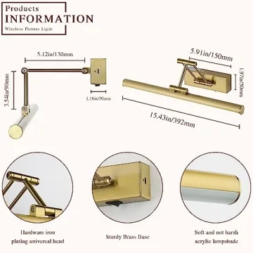 Joossnwell Wireless Picture Light with Remote Control