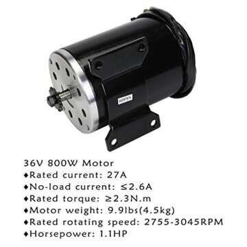 ZXTDR 36V 800W Electric Motor & Controller Set