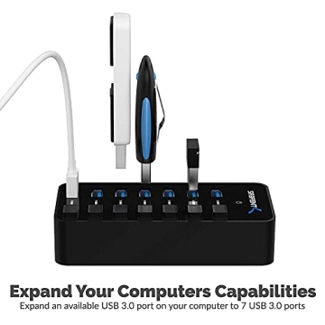 Sabrent 36W 7-Port USB Hub with Individual Power Switches