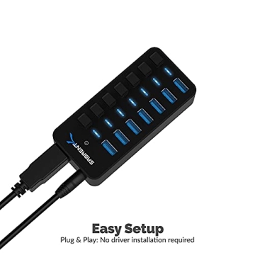 Sabrent 36W 7-Port USB Hub with Individual Power Switches