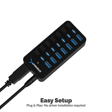 Sabrent 36W 7-Port USB Hub with Individual Power Switches