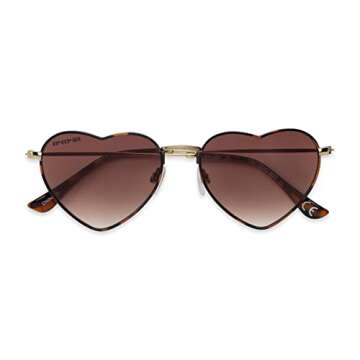 Foster Grant Heart Sunglasses - Stylish UV Protection 54mm
