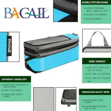 BAGAIL Compression Packing Cubes for Effortless Travel