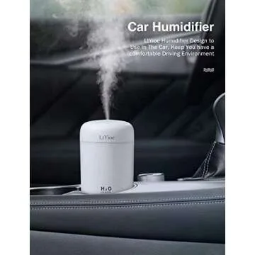 LtYioe Colorful Cool Mini Humidifier, USB Personal Desktop Humidifier for Car, Office Room, Bedroom,etc. Auto Shut-Off, 2 Mist Modes, Super Quiet. (White)