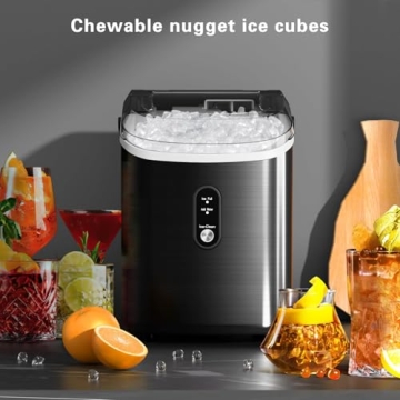 Countertop Nugget Ice Maker with Self-Cleaning Feature