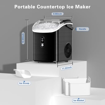 Countertop Nugget Ice Maker with Self-Cleaning Feature
