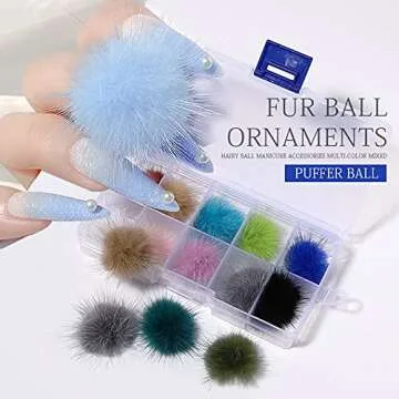 Yzzseven 24PCS Magnetic Nail Poms for Gorgeous Nail Art