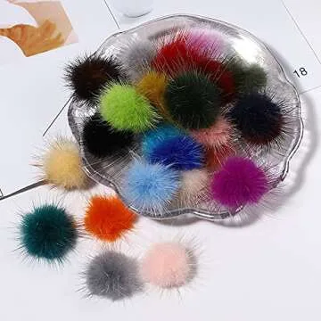 Yzzseven 24PCS Magnetic Nail Poms for Gorgeous Nail Art