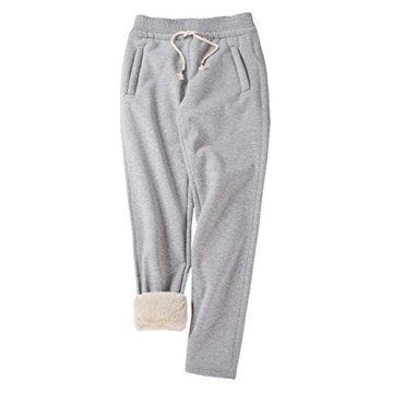 Gihuo Women's Sherpa Lined Sweatpants Winter Warm Fleece Lined Sweatpants with Pockets Fleece Jogger...