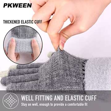 Winter Touchscreen Gloves for Women - 3 Pairs Set