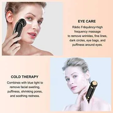 LEFAY Radio Frequency Facial Machine - 5-in-1 Anti-Aging Skin Tightening Rejuvenation Skin Care Device Light Therapy for Wrinkles High Frequency Face Massager Facial Toning Tool with Ice-Cooling