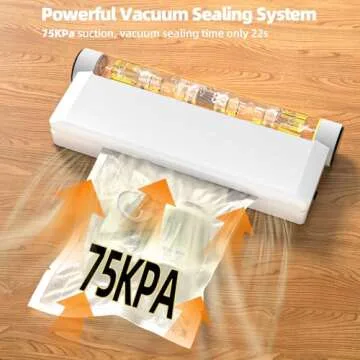 Food Storage Vacuum Sealer with 75KPA Suction Power and Bags