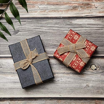 3 Rolls Christmas Burlap Jute Fabric Wired Ribbon 1/2/3 Inch by 10 Yards Jute Ribbon Linen Type Cloth for Arts Crafts Homemade DIY Projects, Event Decorations (Flaxen)