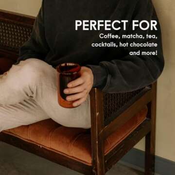 FLUR Tasting Glass (Set of 2): For Coffee, Matcha and Tea - Double-Walled Borosilicate Glass - Handm...