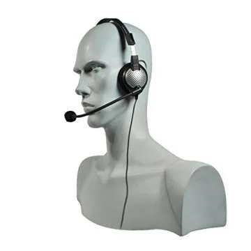 Andrea Communications NC-181VM USB On-Ear Monaural Computer Headset with Noise-canceling Microphone, in-line Volume/Mute Controls, and Built-in External Sound Card and USB Plug, Black, Grey, Silver