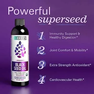 Zhou Organic Black Seed Oil - Pure, Vegan, Immune Support