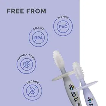 ZoLi Chubby Gummy teether | 2 Pack Baby Teething Relief - Lilac/Grey, BPA Free Teething Stick