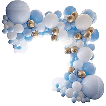Blue White Gold Balloon Arch Garland Kit - 127pcs Latex Balloons Set for Graduation Wedding Birthday...