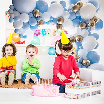 Colorful Blue White Gold Balloon Arch Garland Kit 127pcs