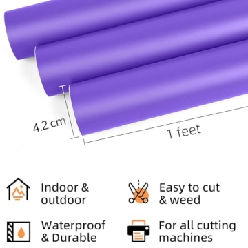 Prime Vinyl Permanent Vinyl Roll - 12"x10FT Matte Purple