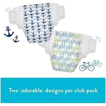 Honest Diaper Club Box - Bicycles & Anchors + Stripes - Size 6 - 44 ct