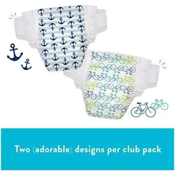 Honest Diaper Club Box - Bicycles & Anchors + Stripes - Size 6 - 44 ct