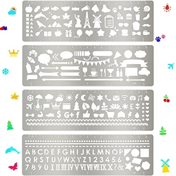 Metal Stencil & Ruler Set for DIY Crafting