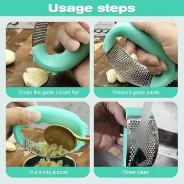 Stainless Steel Garlic Presser Rocker for Easy Crushing