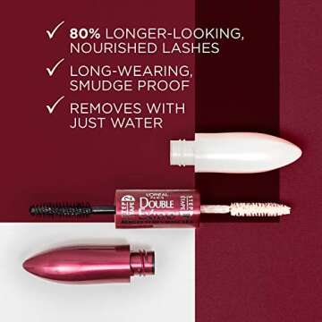 L'Oréal Paris Makeup Double Extend Beauty Tubes Lengthening 2 Step Mascara, Blackest Black & Makeup Infallible Never Fail Original Mechanical Pencil Eyeliner with Built in Sharpener,Black Brown