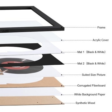 eletecpro Record Frame for Vinyl Albums with Mats