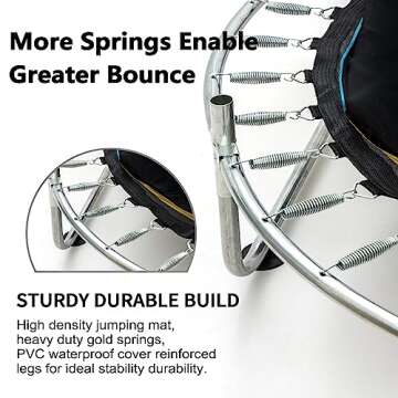 Trampoline for Kids, 5FT Adjustable Toddler Trampoline, Indoor/Outdoor Baby Trampoline with Enclosure Net, No-Gap Safe Design, Gifts for Boys & Girls (Pink) (Blue)