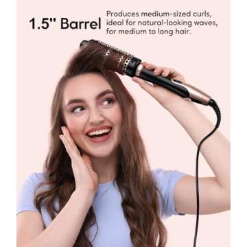 Terviiix 3 in 1 Thermal Brush Set Create Voluminous Hairstyle, One Temp 392℉ for Thin to Medium Hair, Ceramic Fast Heating Hot Brush, 3 Interchangeable Travel Curling Irons