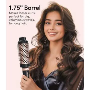 Terviiix 3 in 1 Thermal Brush Set Create Voluminous Hairstyle, One Temp 392℉ for Thin to Medium Hair, Ceramic Fast Heating Hot Brush, 3 Interchangeable Travel Curling Irons