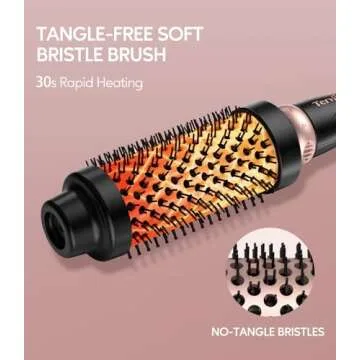 Terviiix 3 in 1 Thermal Brush Set Create Voluminous Hairstyle, One Temp 392℉ for Thin to Medium Hair, Ceramic Fast Heating Hot Brush, 3 Interchangeable Travel Curling Irons