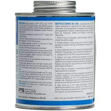 Weld-On 10121 Heavy-Bodied PVC Cement - Medium-Setting, 1 Pint