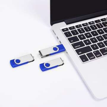 20PCS 4GB Bulk Flash Drives EASTBULL USB 2.0 Metal 4GB Flash Drive Pack Swivel USB Drives Pack (Blue...