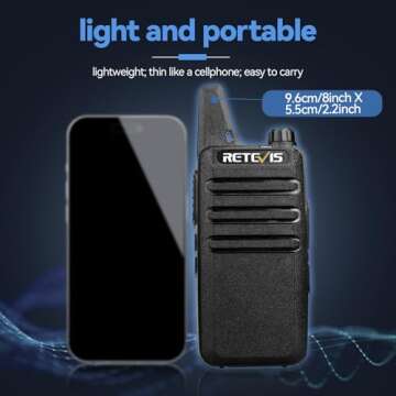 Retevis RT22 Walkie Talkies, Mini 2 Way Radio Rechargeable, VOX Handsfree, Portable, Two-Way Radios ...
