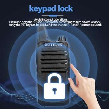 Retevis RT22 Walkie Talkies, Mini 2 Way Radio Rechargeable, VOX Handsfree, Portable, Two-Way Radios Long Range with Earpiece, for Family Road Trip Camping Hiking Skiing(2 Pack, Black)