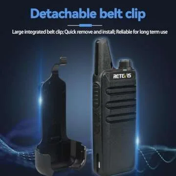 Retevis RT22 Walkie Talkies, Mini 2 Way Radio Rechargeable, VOX Handsfree, Portable, Two-Way Radios Long Range with Earpiece, for Family Road Trip Camping Hiking Skiing(2 Pack, Black)