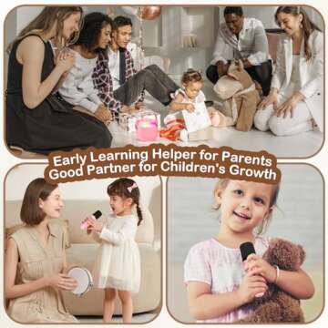 HWWR Karaoke Machine for Kids & Adults, Mini Portable Bluetooth Speaker with Microphones, Home Party Karaoke Speaker Support SD Card/USB, Gift for Brithday, and Toys for Girls/Boys