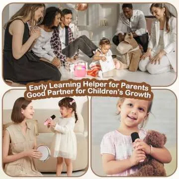 HWWR Karaoke Machine for Kids & Adults, Mini Portable Bluetooth Speaker with Microphones, Home Party Karaoke Speaker Support SD Card/USB, Gift for Brithday, and Toys for Girls/Boys